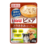 いなば　ピュア　パウチ　とりささみ　ビーフ入り　３０ｇ