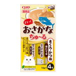 ＣＩＡＯ　チャオ　まるっとおさかなちゅ～る　まぐろ・かつお ほたて味　４本