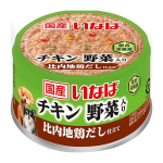 いなば　犬用　缶　チキン　野菜入り　比内地鶏だし　８５ｇ