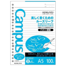 コクヨ　キャンパス ルーズリーフ　さらさら書ける　Ｂ罫　ドット入り罫線　６ｍｍ　Ａ５　１００枚　ノ８０７ＢＴ