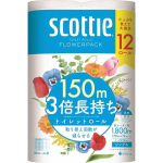スコッティ　トイレットティシュー　フラワーパック　３倍長持ち　シングル　１５０ｍ　１２ロール