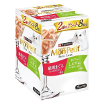 モンプチ　プチリュクス　パウチ　２種のアソート　厳選まぐろ＆まぐろのしらす添え　８袋入