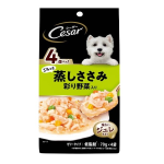 シーザー　パウチ　ごろっと蒸しささみ　彩り野菜入り　４袋