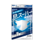 快適ガード　息スーハーマスク　立体タイプ　ふつう　ホワイト×ブルーグレー　５枚入