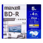 マクセル　録画用ＢＤ－Ｒ　２５ＧＢ　５枚　ＢＲＶ２５ＷＰＧ.５Ｓ
