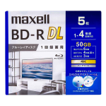 マクセル　録画用ＢＤ－Ｒ ＤＬ　５０ＧＢ　５枚　ＢＲＶ５０ＷＰＧ.５Ｓ