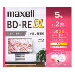マクセル　録画用ＢＤ－ＲＥ ＤＬ　５０ＧＢ　５枚　ＢＥＶ５０ＷＰＧ.５Ｓ