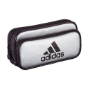 アディダス　ソフトペンケース　ダブルポケット　銀黒
