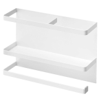 マグネット　キッチンペーパー＆ラップホルダー　プレート　ホワイト