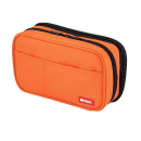 ペンケース　ブックタイプ　ダブル　橙