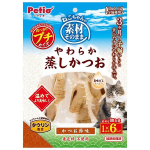 ペティオ　素材そのまま　ねこちゃんのやわらか蒸しかつお　プチ　かつお節味　６パック