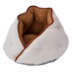 ペティオ　犬猫用ベッド　あったかくつろぎベッド　包み込みドーム　ライトアイボリー