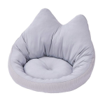 ペティオ　猫用ベッド　ひんやりくつろぎベッド　フチ付ネコ耳ラウンド HNA ライトグレイ