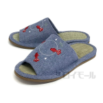 天然素材スリッパ　金魚柄　Ｌ　ネイビー