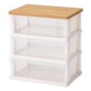 天馬　木製天板ストッカー ５５０　組立式　３段　メープル