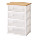 天馬　木製天板ストッカー ５５０　組立式　４段　メープル