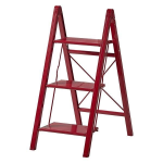 アルミ 踏み台 スリム　３段　レッド
