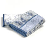 あったかソフトタッチ　えり付き２枚合わせ毛布　シングルサイズ　オーナメント　ブルー