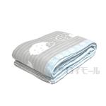 先染ジャガード ガーゼケット　ブルー　シングル　約１４０×１９０ｃｍ