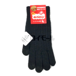 ホカロン　手袋　吸湿発熱　裏起毛　スマホ対応　ブラック