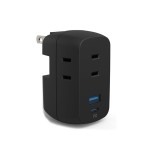 トップランド　ＵＳＢ充電ポート付き直挿しタップ　３個口　ブラック