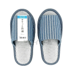 サラット快適スリッパ　ストライプ　ブルー　Ｌ