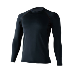 TS DESIGN　８６２５　マイクロフリースロングスリーブシャツ　ブラック　Ｍ