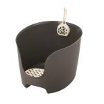 ラプレ　壁高ネコトイレ　ダークグレー