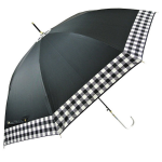 アテイン　晴雨兼用傘　一級遮光　ブラック　すそチェック　５８ｃｍ　ジャンプ