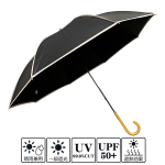 婦人　晴雨兼用傘　プレーンパイピング　５５ｃｍ　ブラック