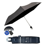晴雨兼用　折りたたみ傘　カラビナフック付　５５ｃｍ　無地　ブラック