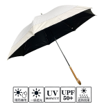 婦人晴雨兼用傘　５５ｃｍ　一級遮光　バイカラー　ベージュ×オフ白