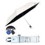 晴雨兼用折傘　折りたたみ傘　カラビナフック付　５５ｃｍ　無地　オフ白