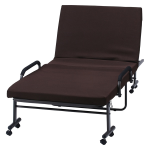 低反発折りたたみベッド　フリーロック ４２段　高床　ブラウン