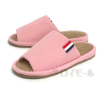 カラー麻混スリッパ　ピンク　Ｍ