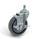 ハンマーキャスター　自在　エラストマー車　ストッパー付　静音タイプ　４１３ＢＥＡ－ＣＬＺ　１００ｍｍ