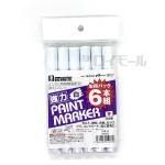 ビックマン　強力ペイントマーカー　中字丸芯　白　ＴＳＢ－６０　６本組