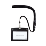 オープン工業　N-123P　吊り下げ名札　レザー調　黒　ヨコ名刺サイズ　1枚入