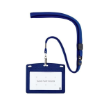 オープン工業　N-123P　吊り下げ名札　レザー調　青　ヨコ名刺サイズ　1枚入