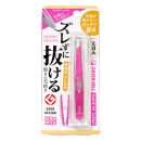 ズレずに抜ける 驚きの毛抜き　先斜め　シャイニーピンク