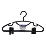 リバース　セットスリムハンガー　クリップ付　ブラック　３本組