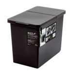 Ｓ 密閉 米びつ　ブラック　１２ｋｇ　軽量カップ付