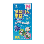 クイン　天然ゴム手袋粉なし　Ｍ　１００枚