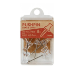 ベロス　Ｘシリーズ　ダルマロング画鋲　透明　約２４ｍｍ　８本