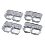 キャプテンスタッグ　アルミ バーベキュー仕切付角型プレート　４個組　Ｍ－６６５７