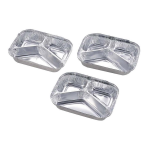 キャプテンスタッグ　アルミ バーベキュー仕切付三ツ口プレート　３個組　Ｍ－６６５９