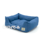 もこさら先染めデニムスクエアベッド　Ｍ　ライトブルー