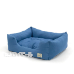 もこさら先染めデニムスクエアベッド L ライトブルー