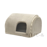 もこふわフランネル　ドームベッド　ベージュ　ワイドサイズ