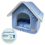 極ひえ冷感　ハウスベッド　Ｍ　ボーダーブルー